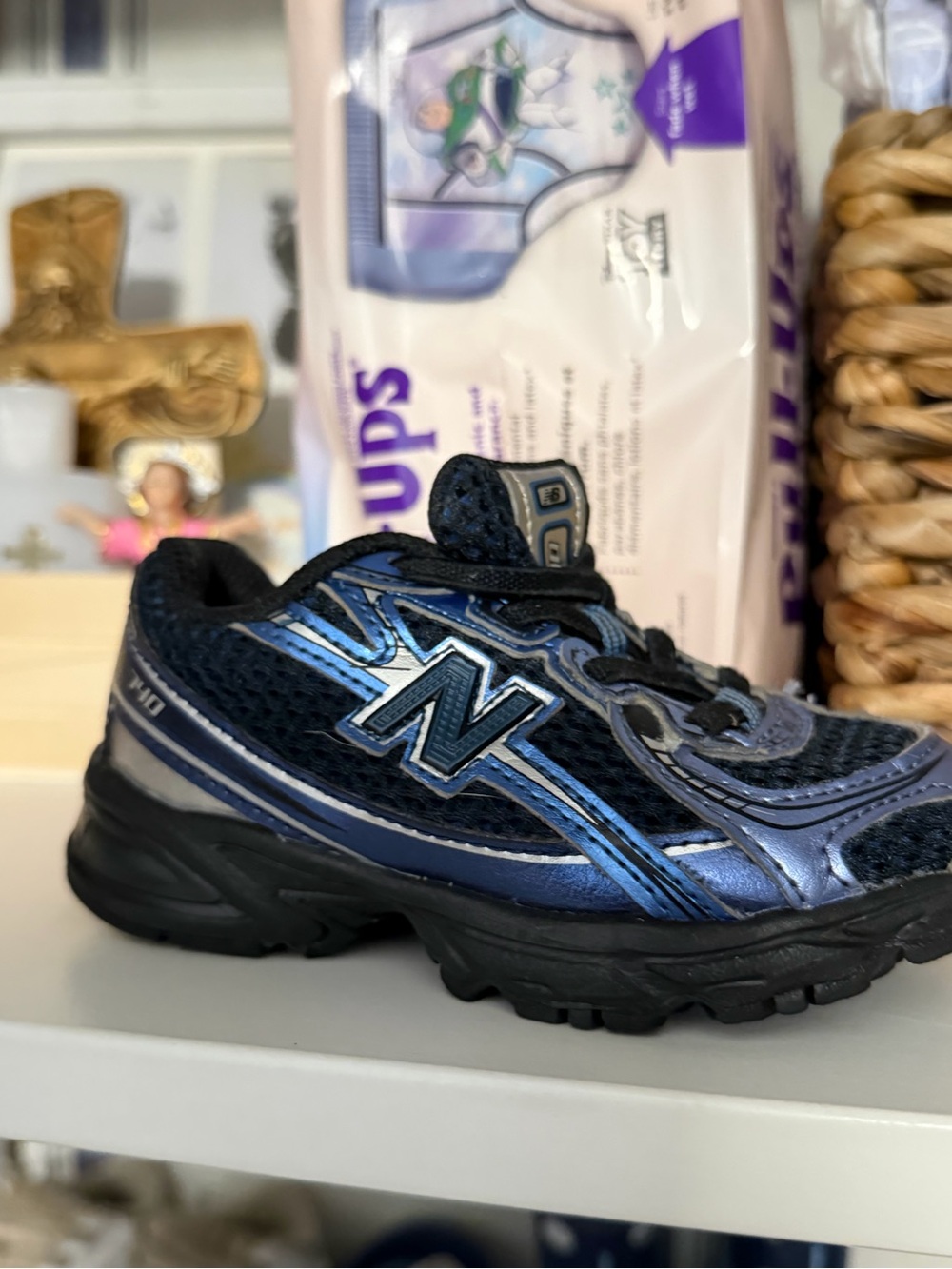 New Balance Kids Navy and Black Athletic Sneaker